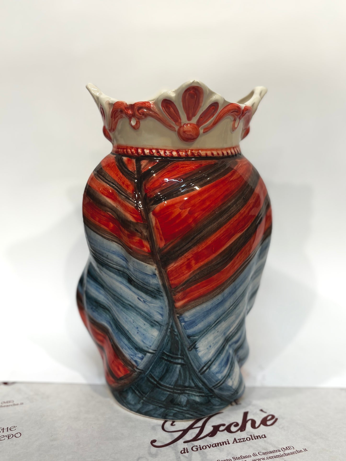 Testa di Moro femmina nera in ceramica siciliana - 23x13 cm