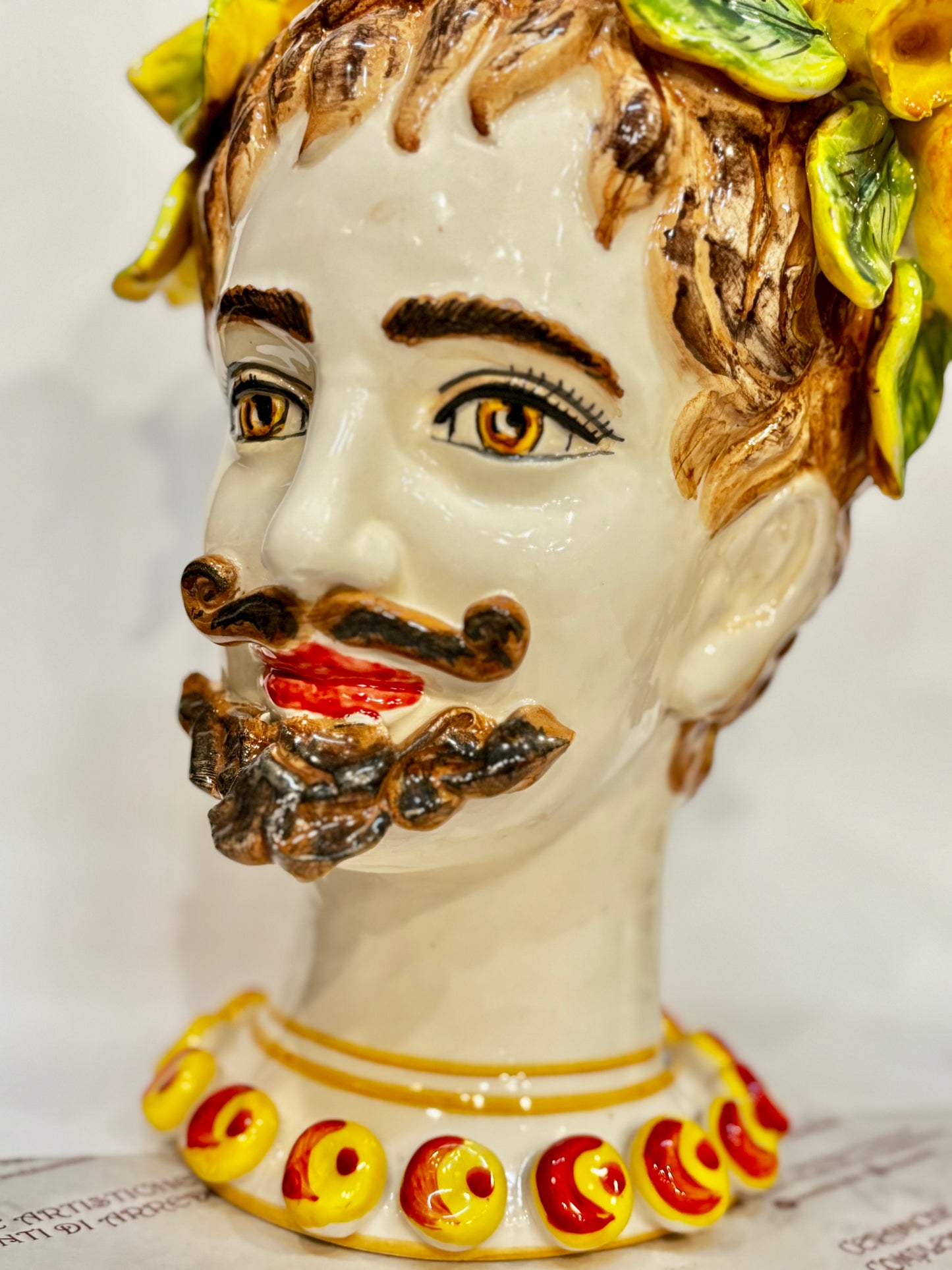Testa di Moro maschio in ceramica siciliana - 32x22 cm