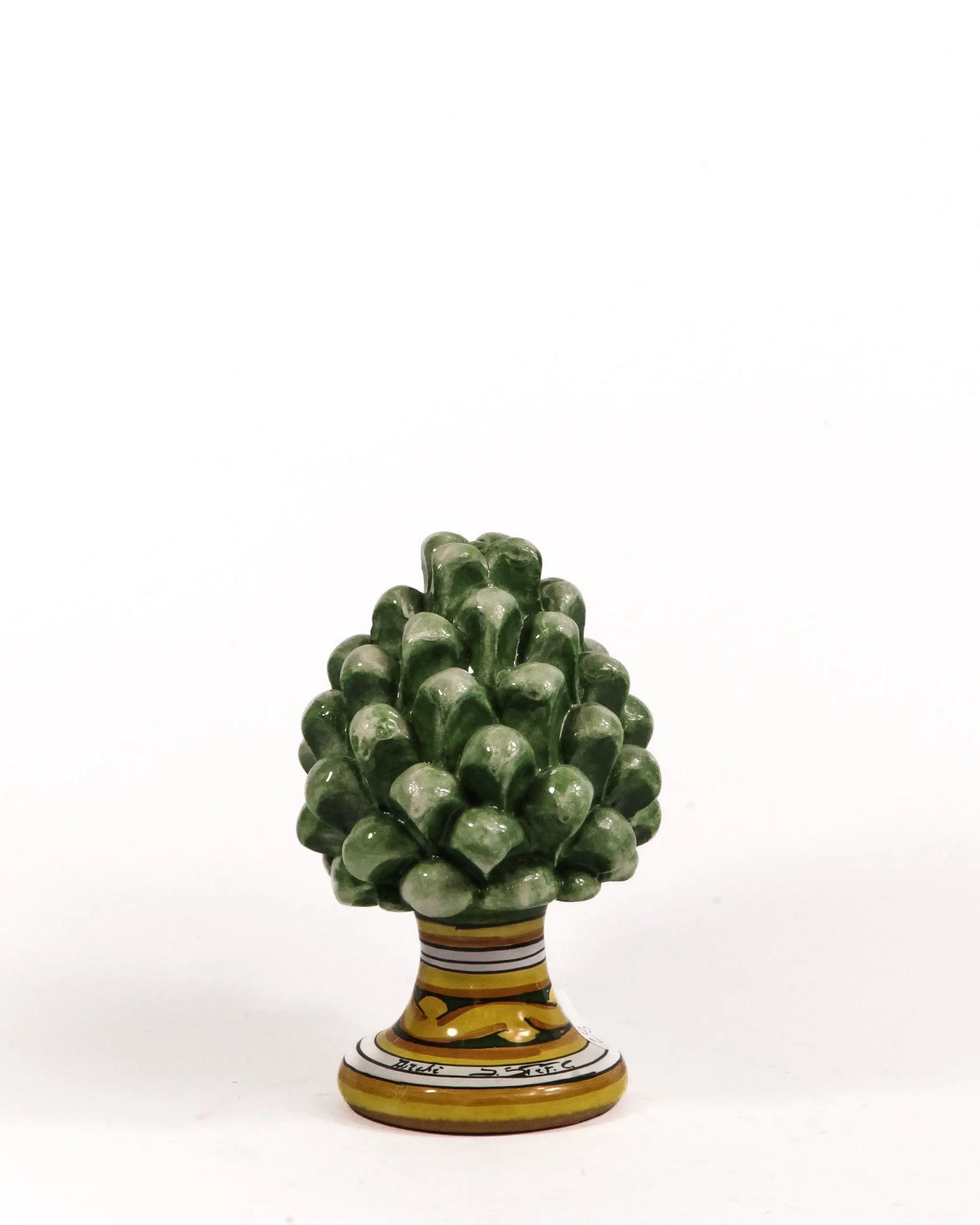 Pigna verde con decorazioni Ceramiche Arché