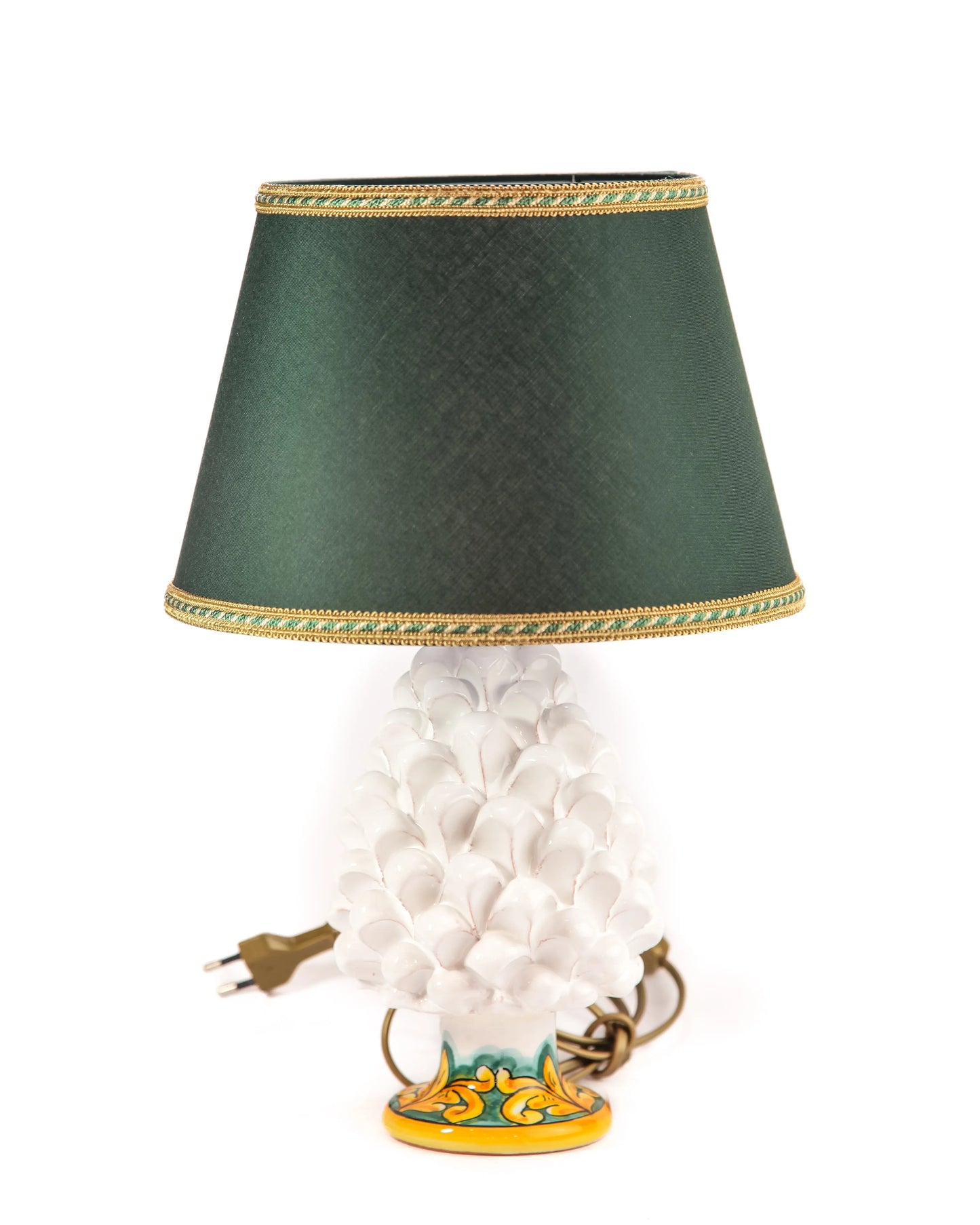 Lume pigna bianco e verde Ceramiche Arché