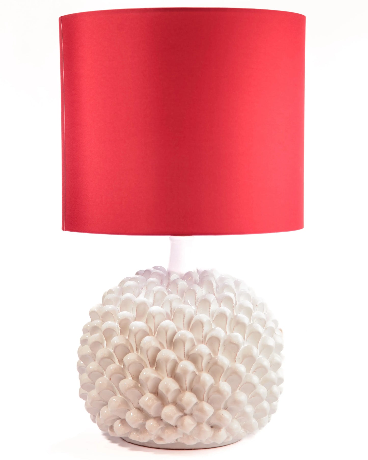 Lume pigna bianco e rosso Ceramiche Arché