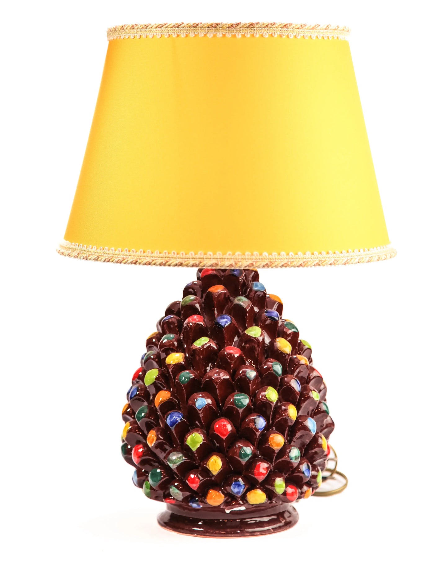 Lume pigna marrone e giallo Ceramiche Arché