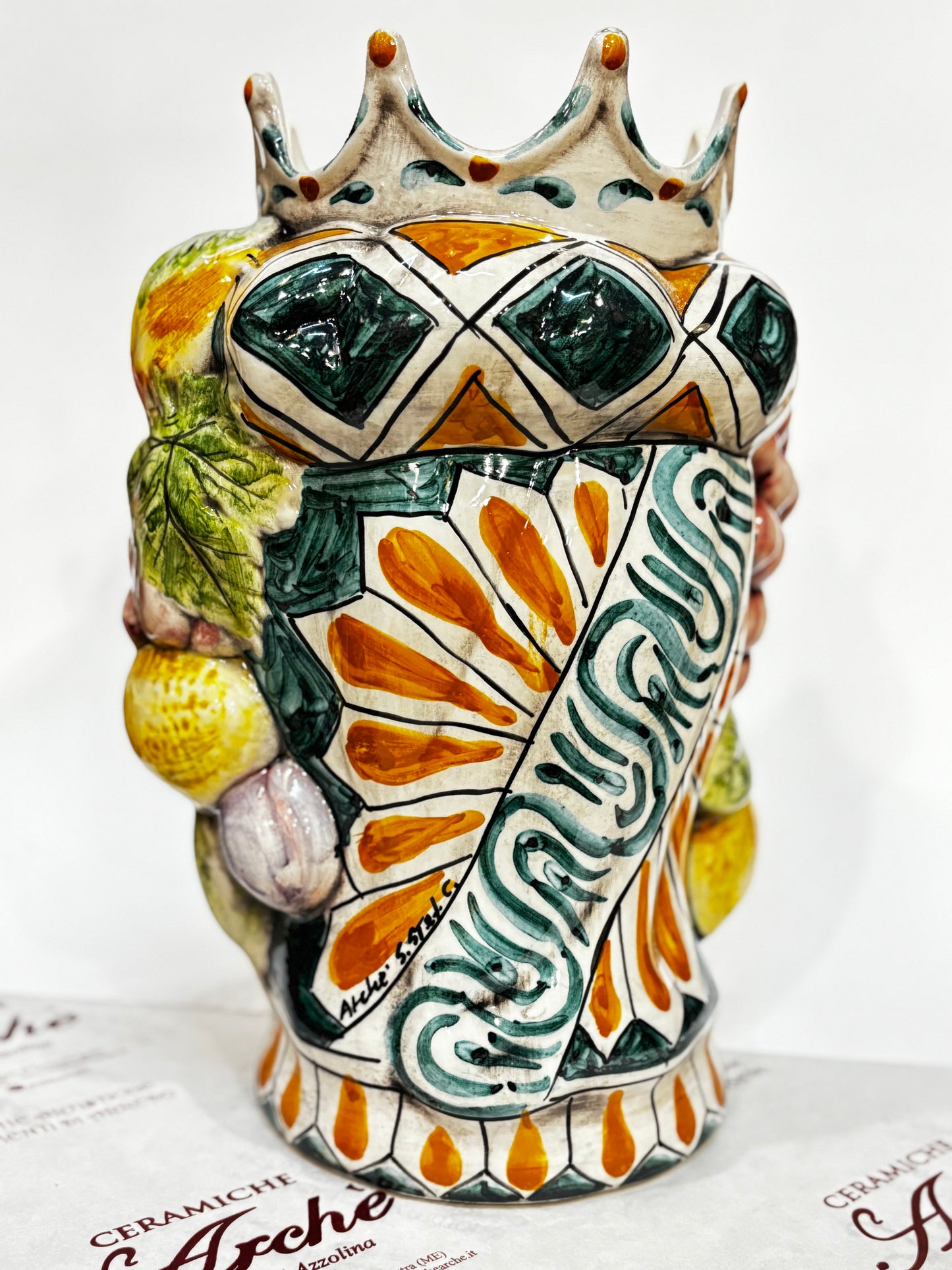 Testa di Moro femmina in ceramica siciliana - 32x16 cm - modello 2