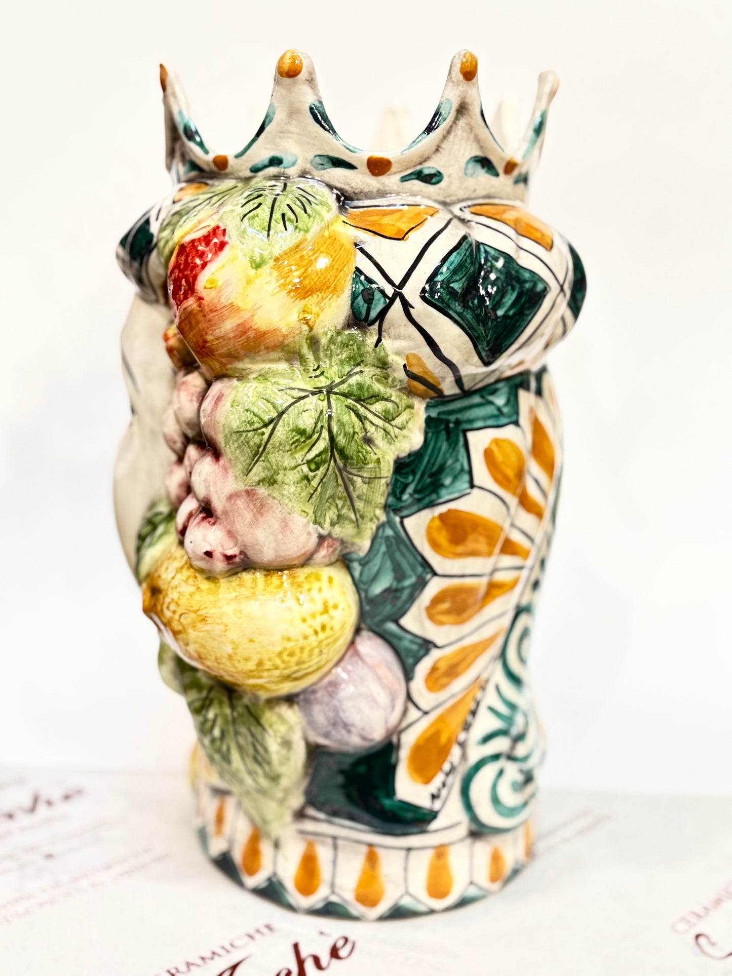 Testa di Moro femmina in ceramica siciliana - 32x16 cm - modello 2