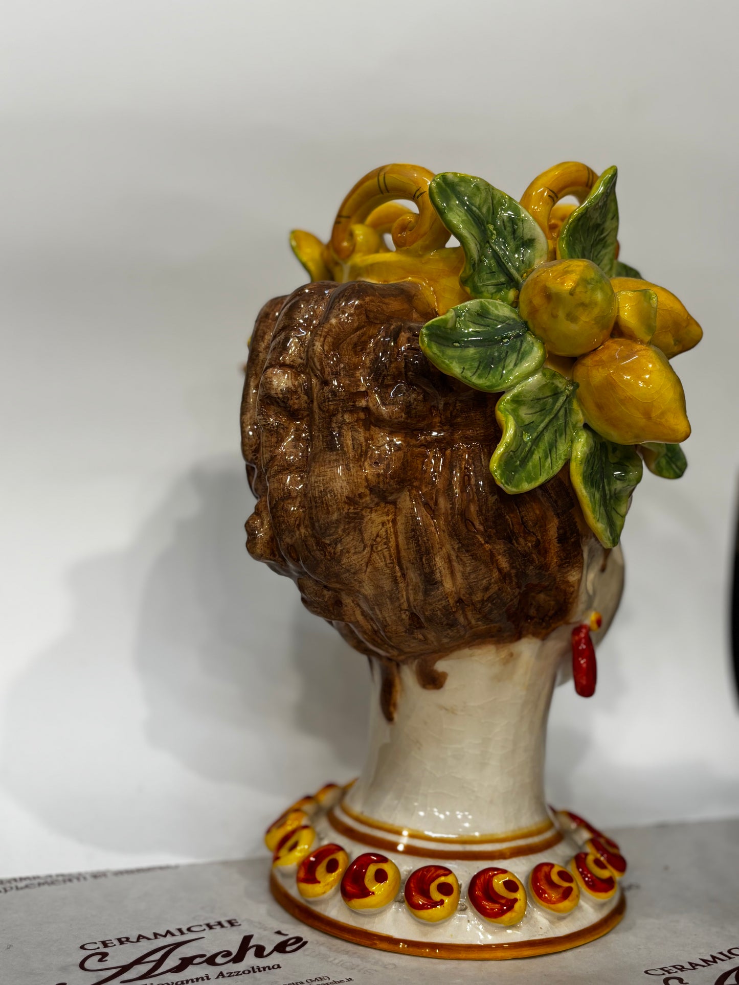 Testa di Moro femmina in ceramica siciliana - 32x22 cm