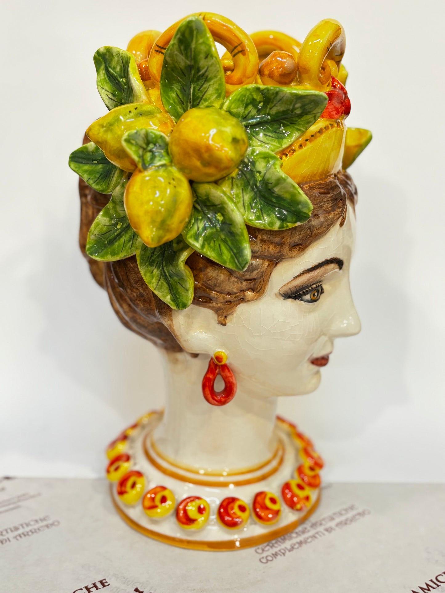 Testa di Moro femmina in ceramica siciliana - 32x22 cm