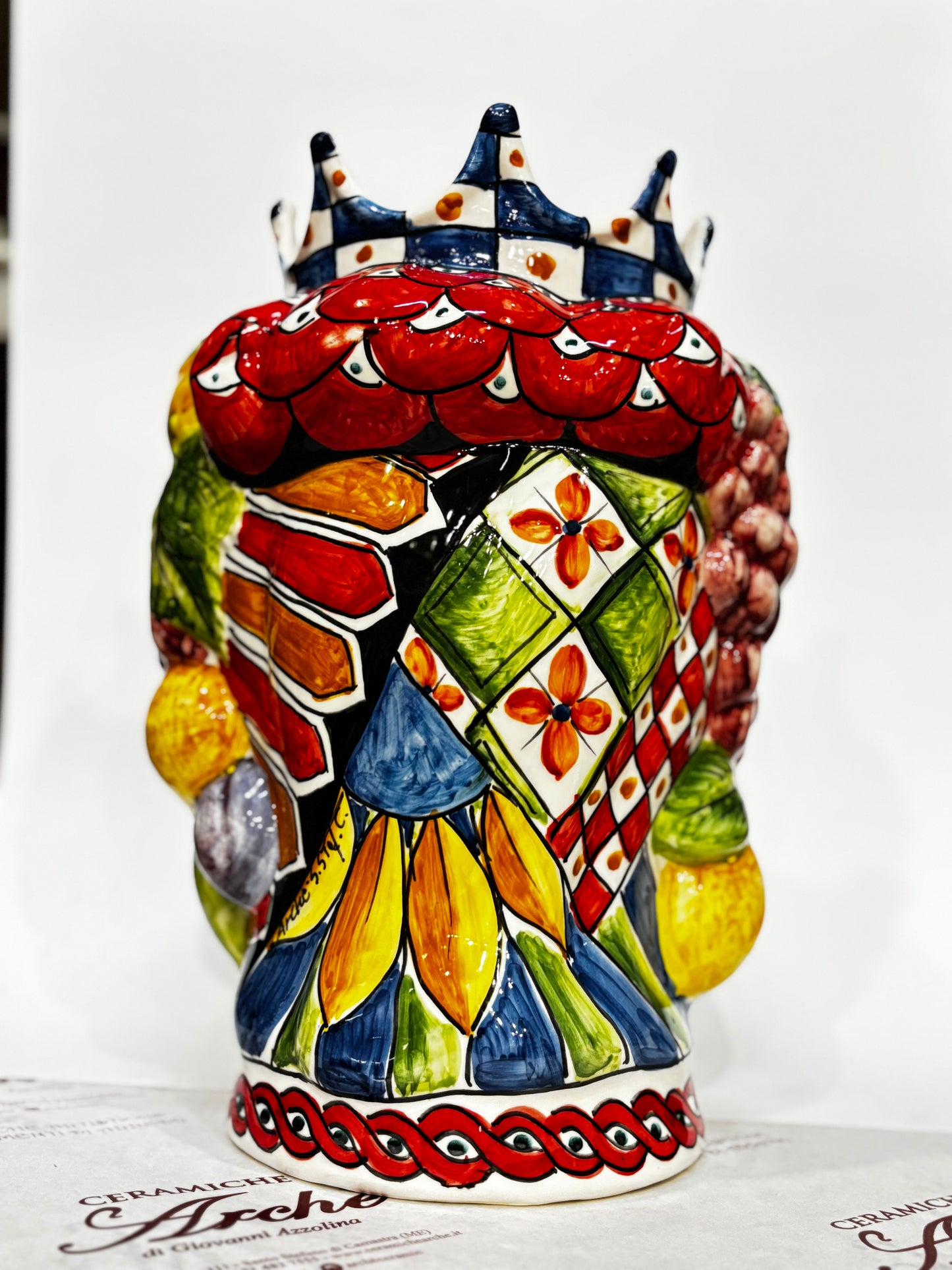 Testa di Moro femmina in ceramica siciliana - 32x16 cm - modello 1