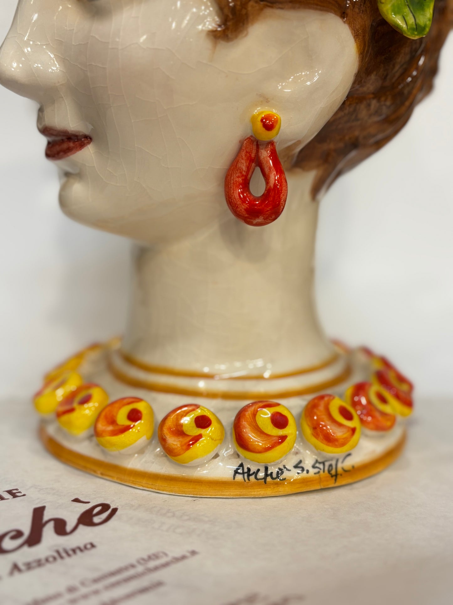 Testa di Moro femmina in ceramica siciliana - 32x22 cm