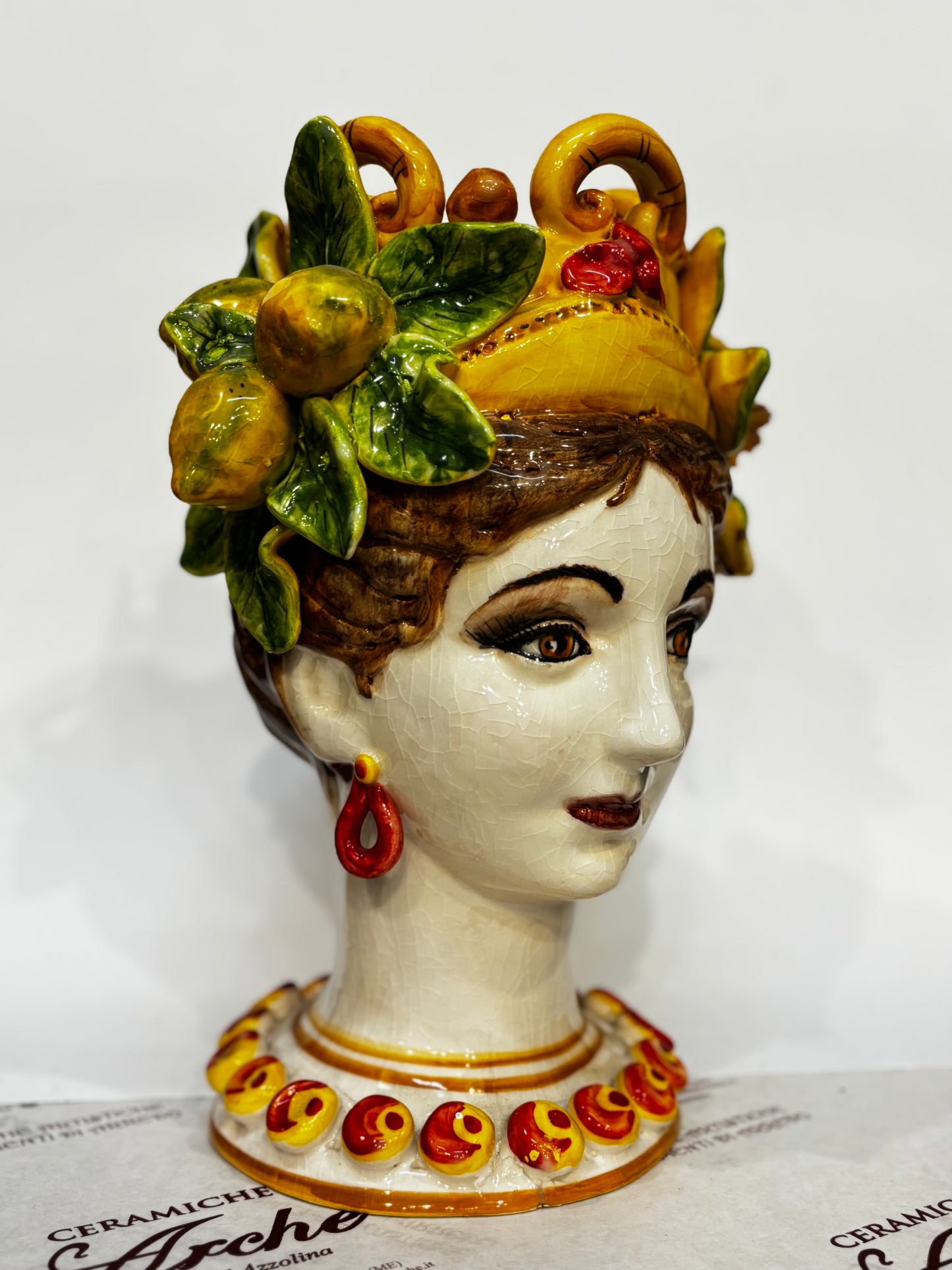 Testa di Moro femmina in ceramica siciliana - 32x22 cm