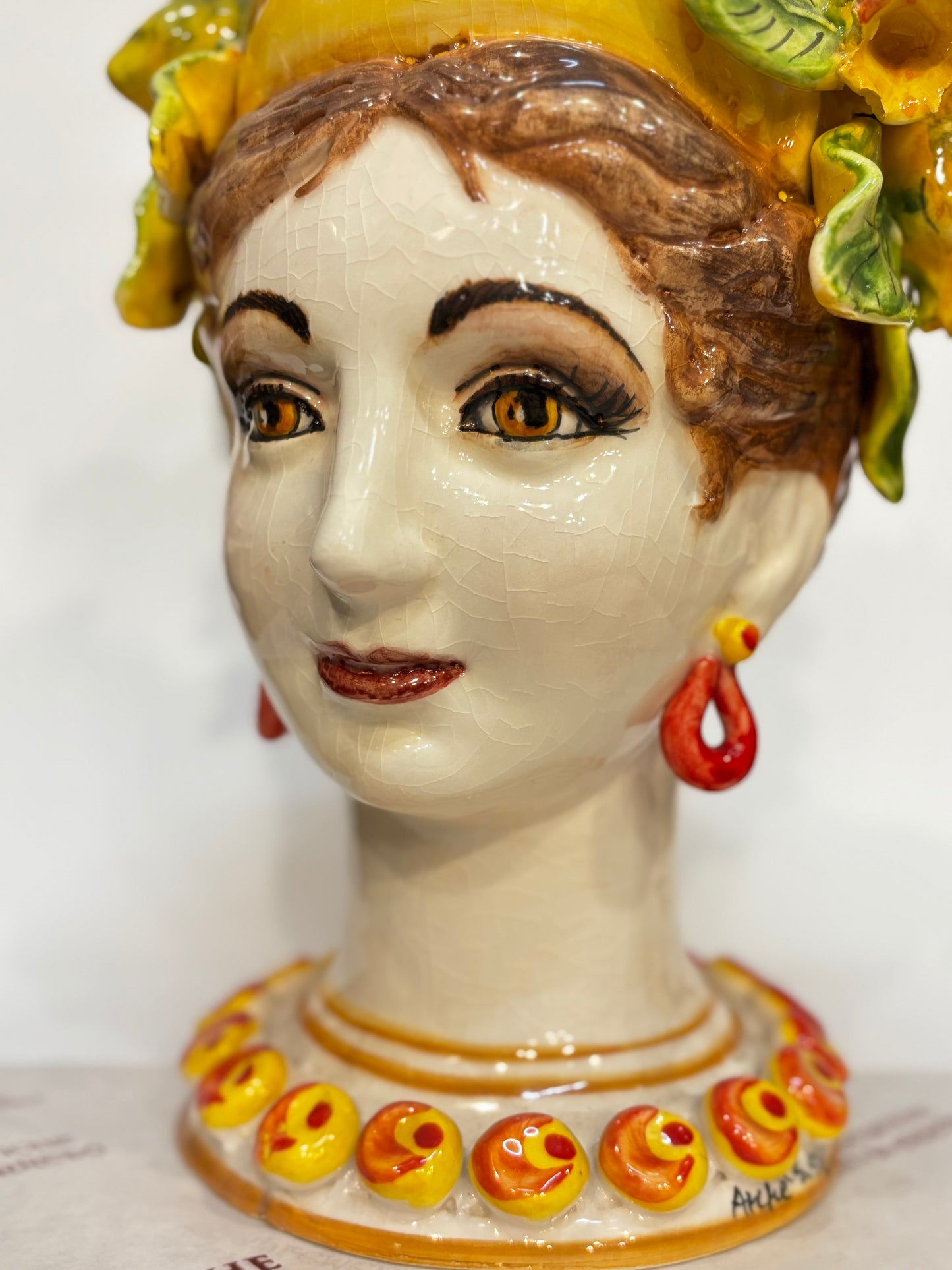 Testa di Moro femmina in ceramica siciliana - 32x22 cm