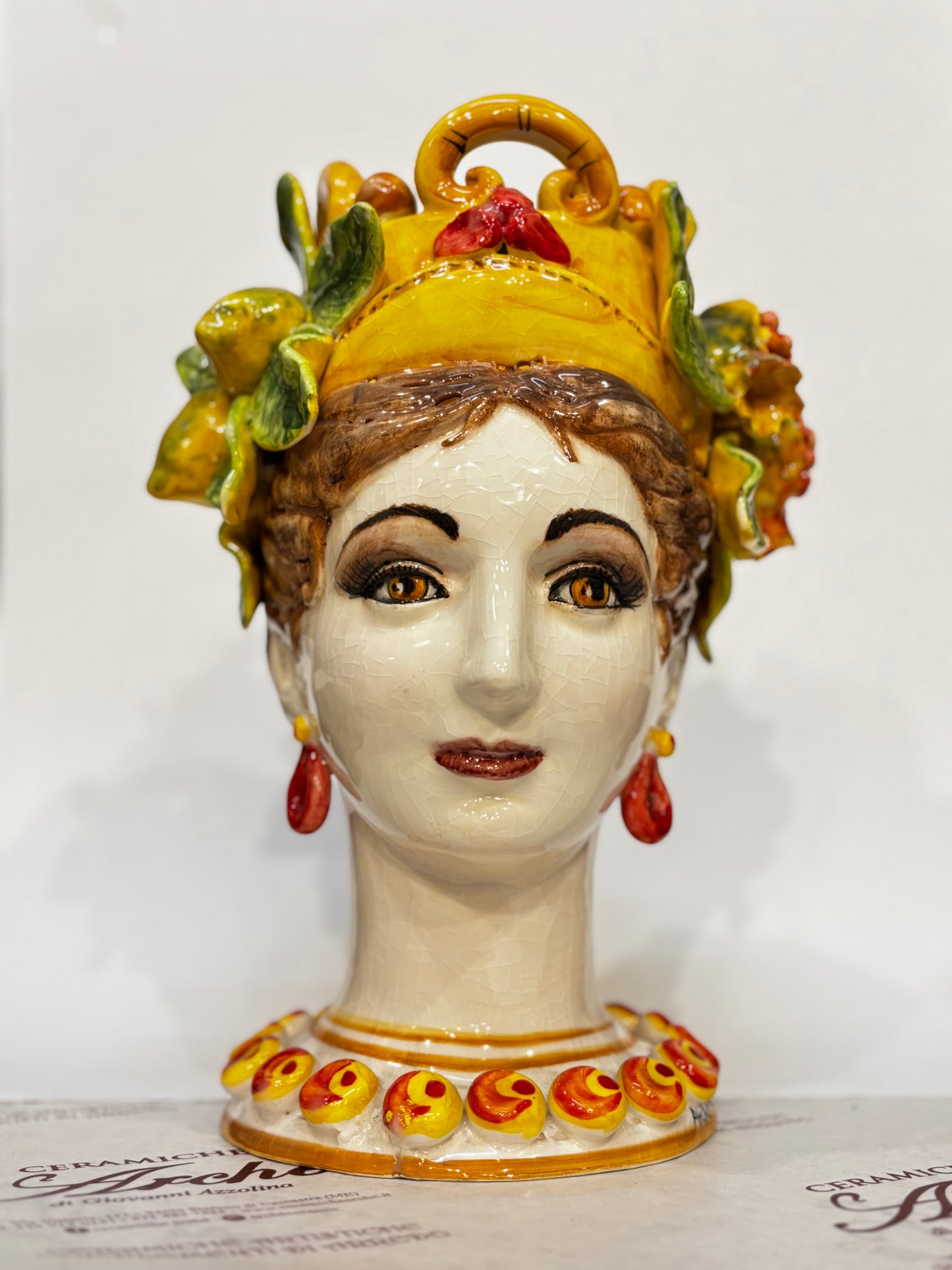 Testa di Moro femmina in ceramica siciliana - 32x22 cm