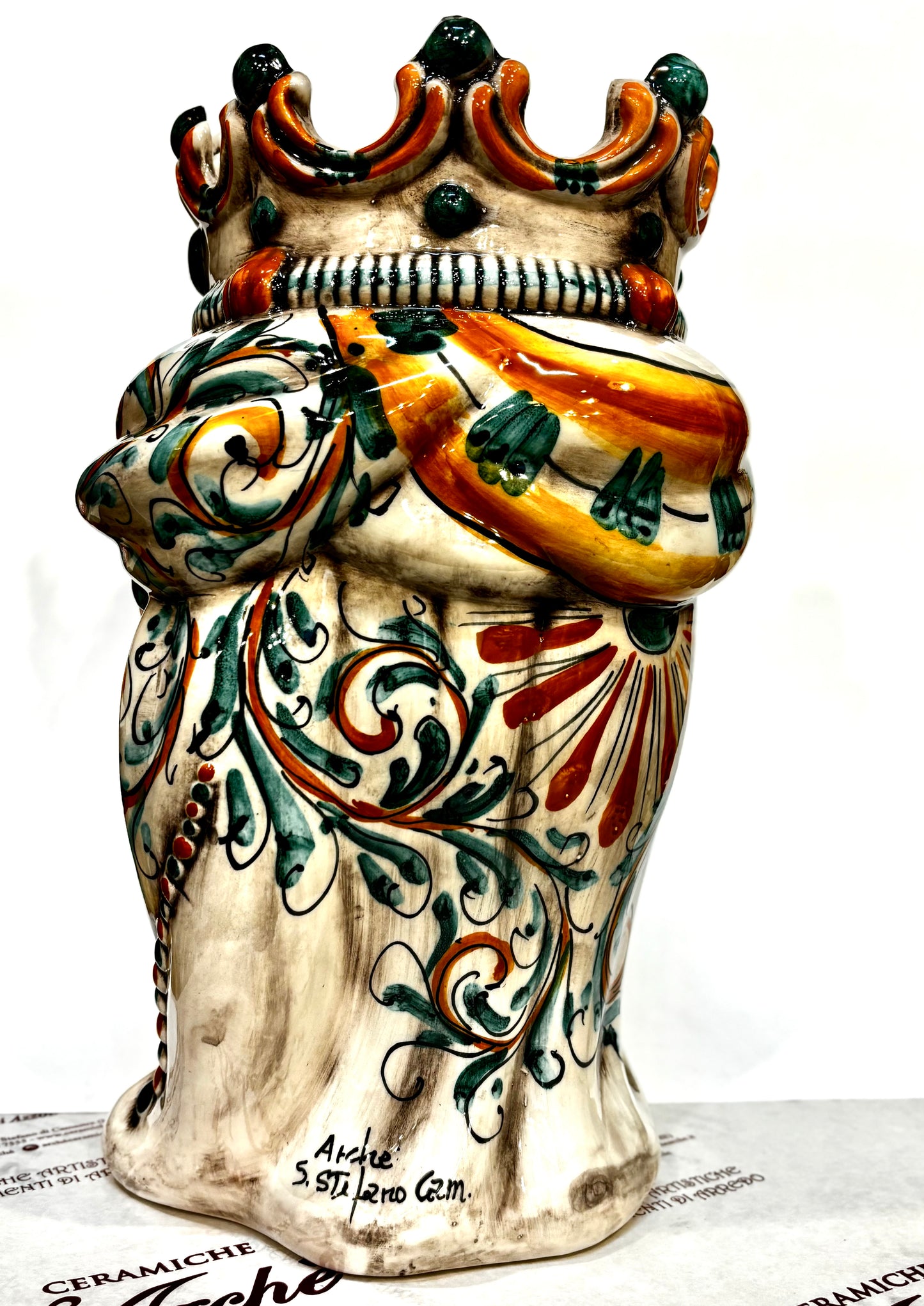 Testa di Moro maschio in ceramica siciliana - 38x18 cm - modello 2