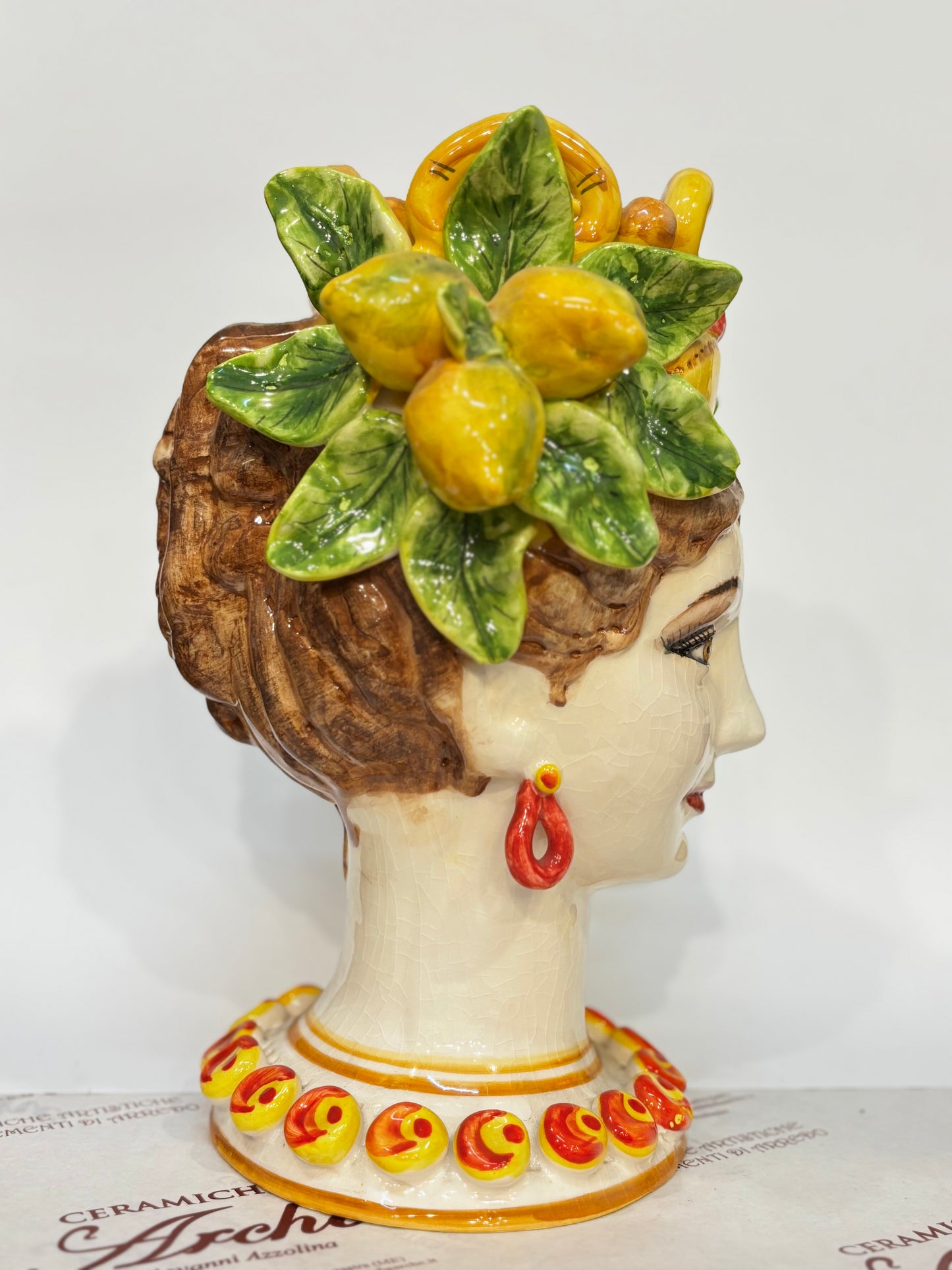 Testa di Moro femmina in ceramica siciliana - 32x22 cm
