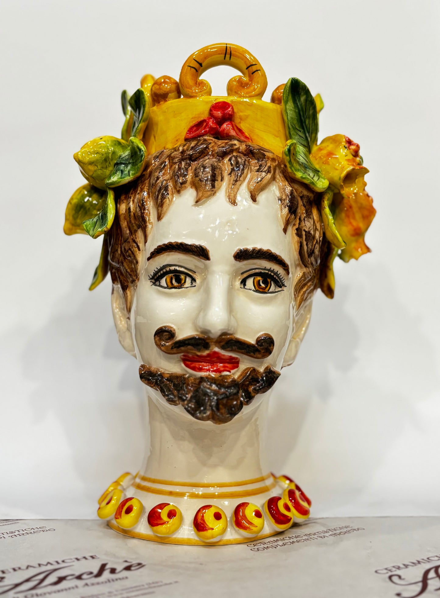 Testa di Moro maschio in ceramica siciliana - 32x22 cm