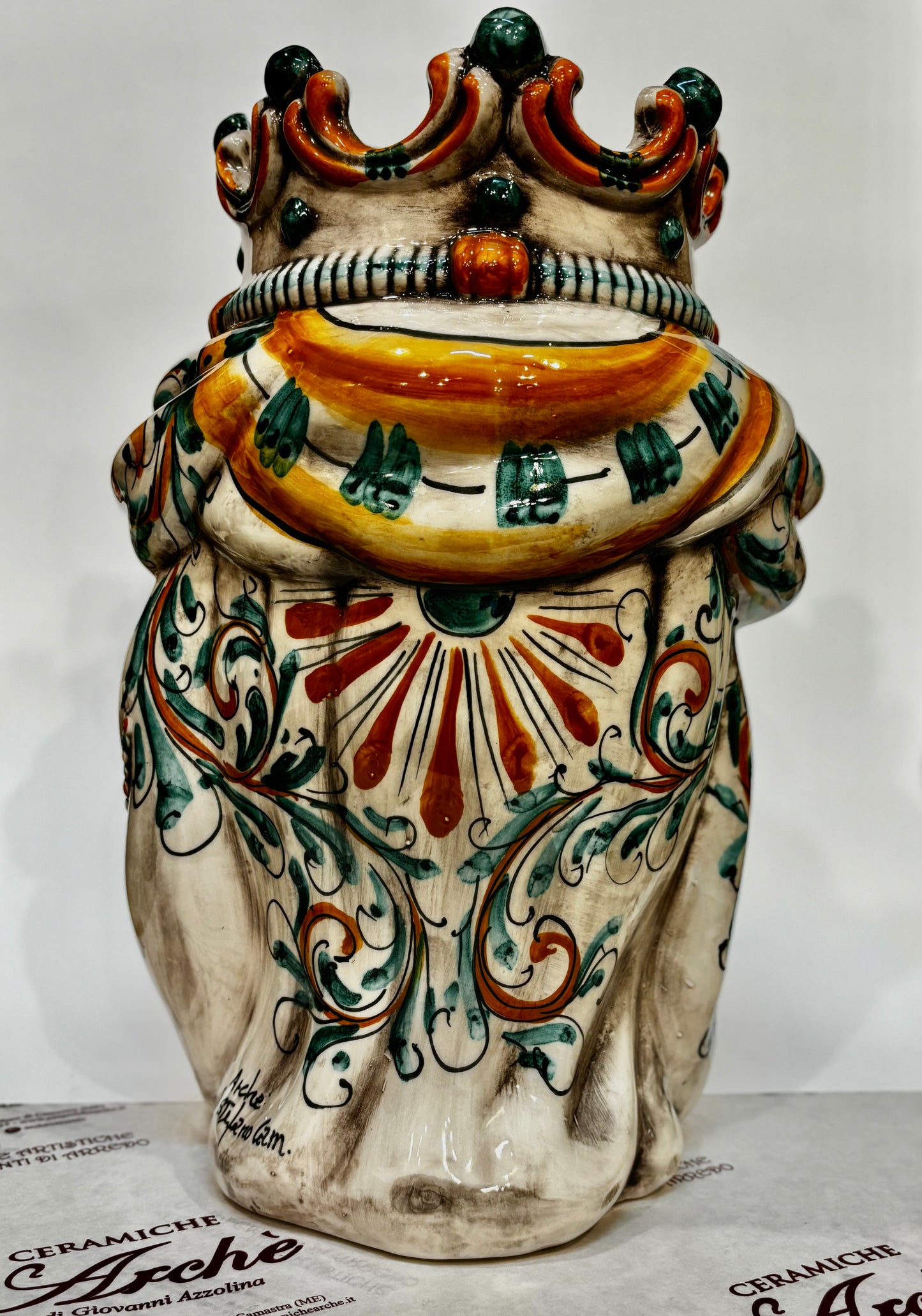 Testa di Moro maschio in ceramica siciliana - 38x18 cm - modello 2