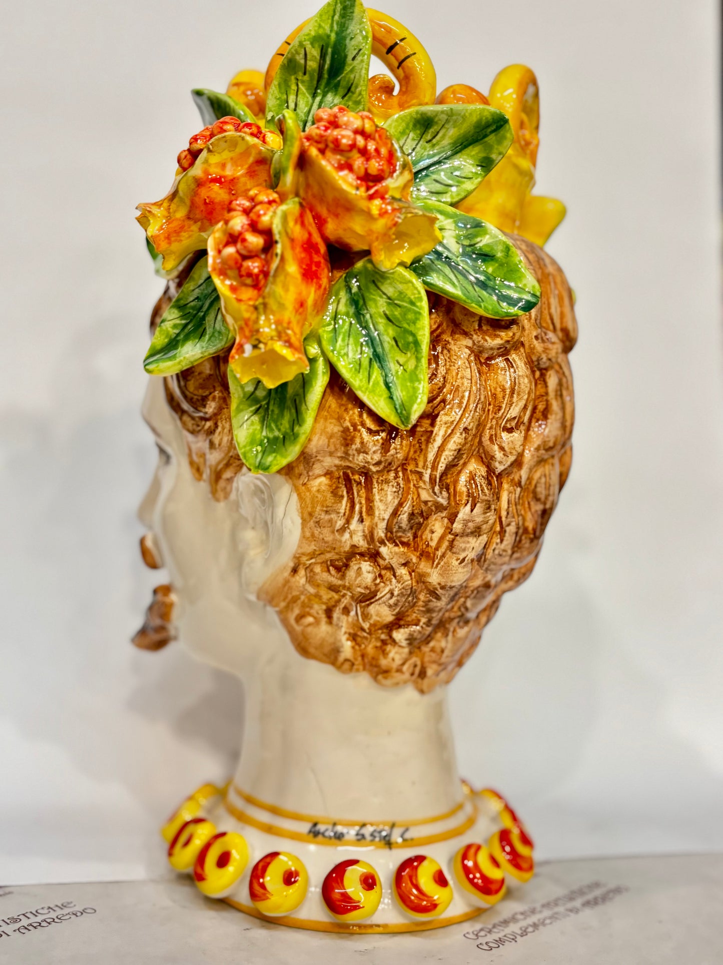Testa di Moro maschio in ceramica siciliana - 32x22 cm