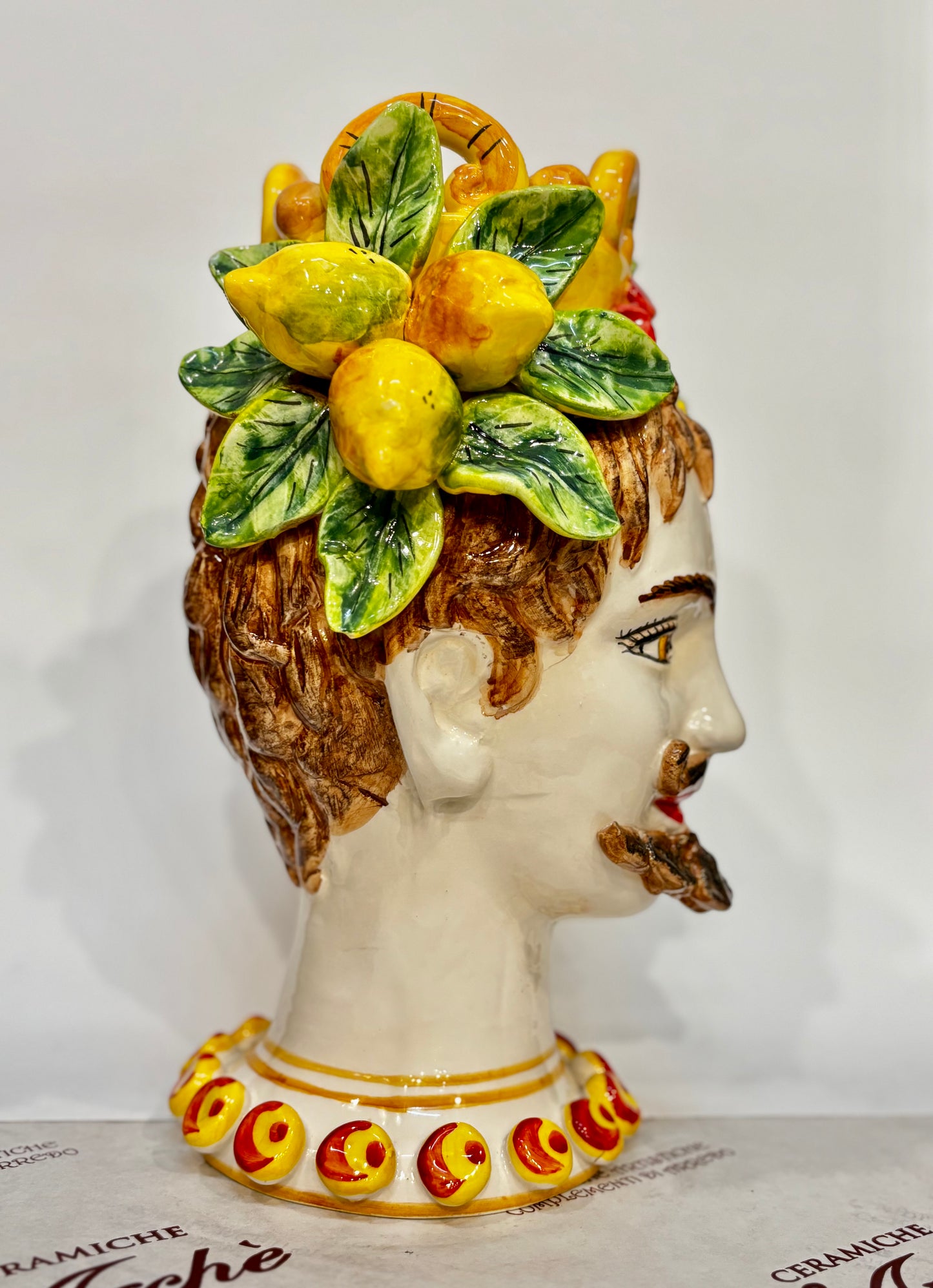 Testa di Moro maschio in ceramica siciliana - 32x22 cm