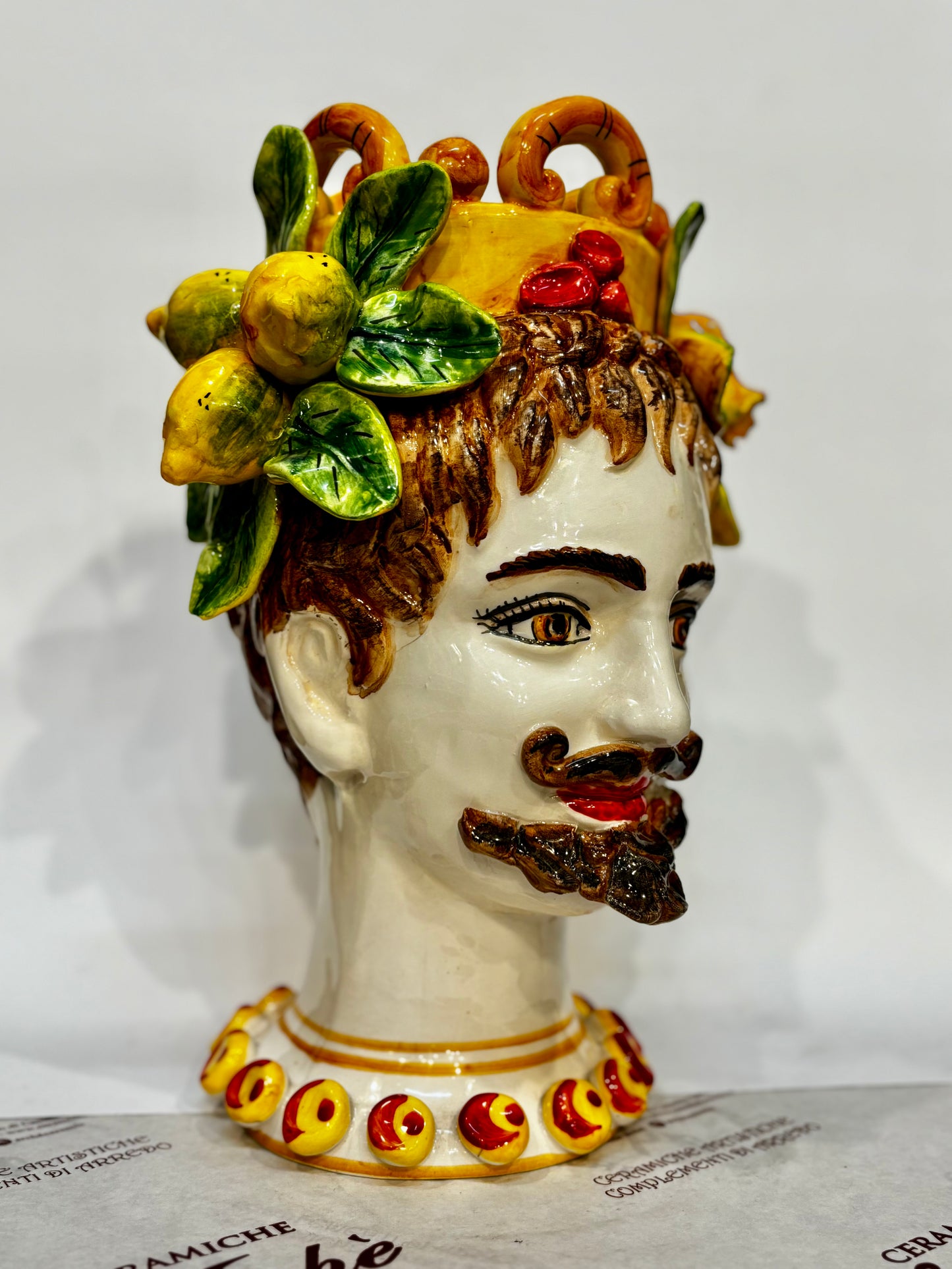 Testa di Moro maschio in ceramica siciliana - 32x22 cm