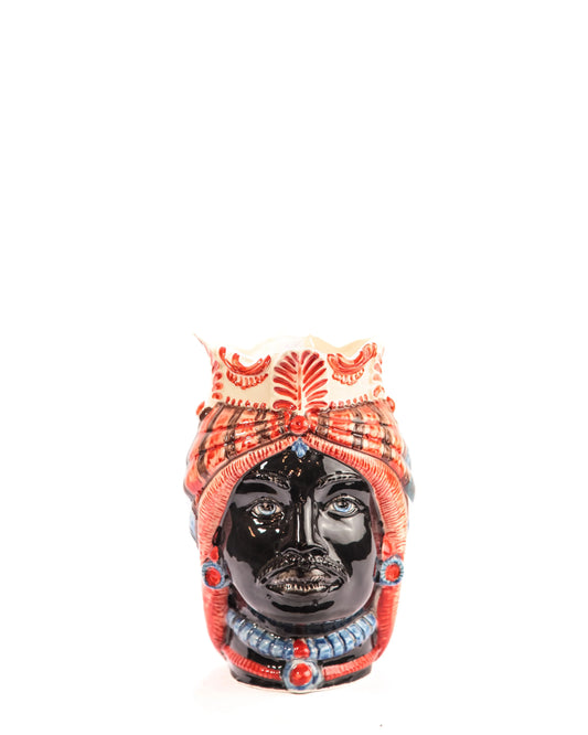 Testa di moro nera con colori tipici (maschio) Ceramiche Arché